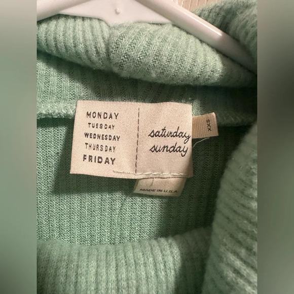 Anthropologie Saturday Sunday NWT seafoam green cowl drawstring sz XXS, 19” p2p - Picture 2 of 10